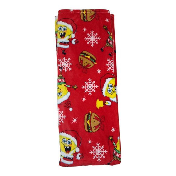 SpongeBob SquarePants Christmas Plush Throw Blanket 50" X 70" Super Soft Franco - Picture 6 of 11
